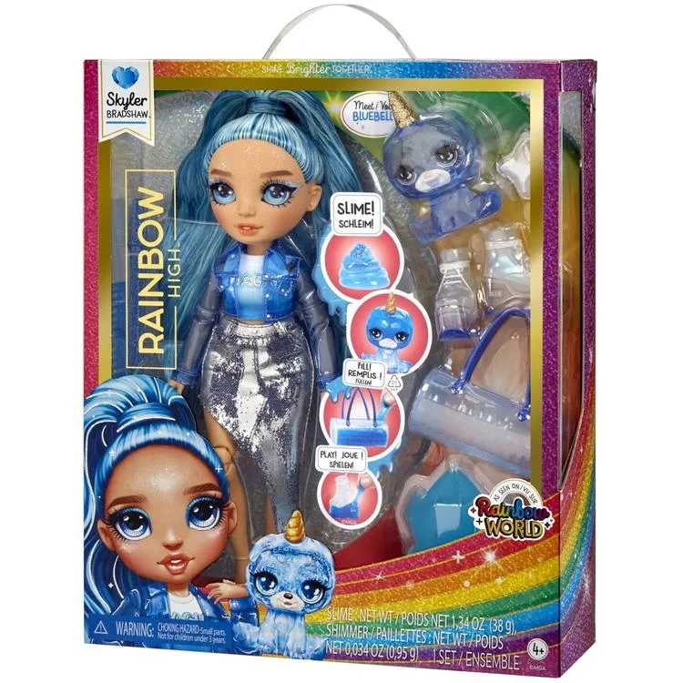 RAINBOW HIGH 120216 SKYLER BRADSHAW MODA BEBEK PARLAK SLIME VE EVCİL HAYVAN 3+