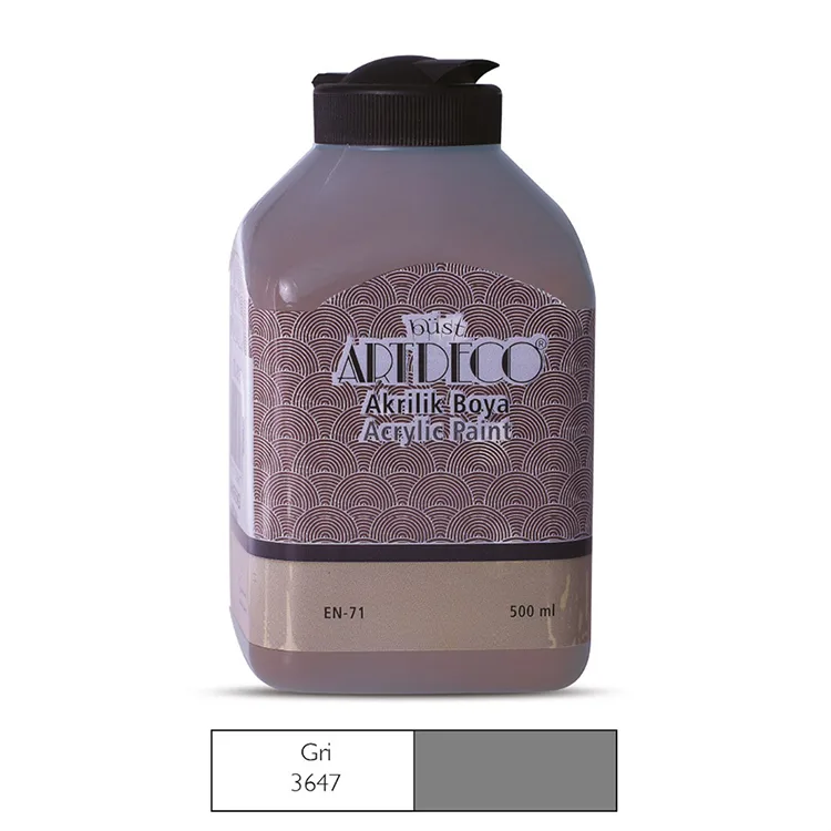 ARTDECO 070L-3647 AKRİLİK BOYA 500 ML. GRİ
