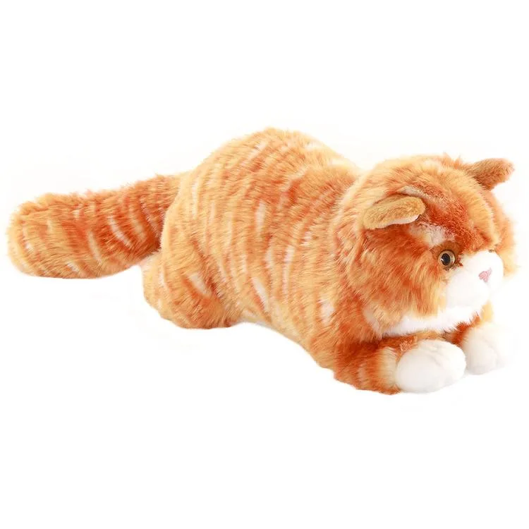 NECOTOYS ANIMALS OF THE WORLD 20894 FLOPPY YATAN KAHVERENGİ TEKİR KEDİ PELUŞ 34 CM
