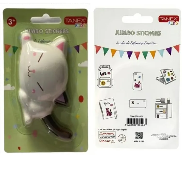 TANEX KIDS TNX-2702901 JUMBO STICKER - SQUISHY JUMBO PUFFY UYUYAN KEDİ - 1 ADET