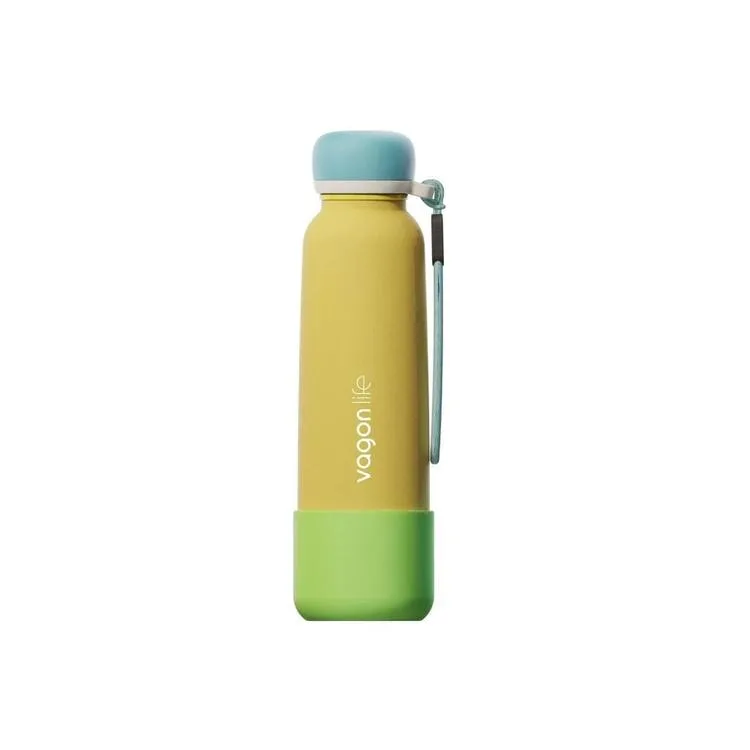 VAGONLİFE ÇELİK PİPETLİ KULLANIM İP EL ASKILI MATARA/TERMOS VGN1106 750ML - SARI