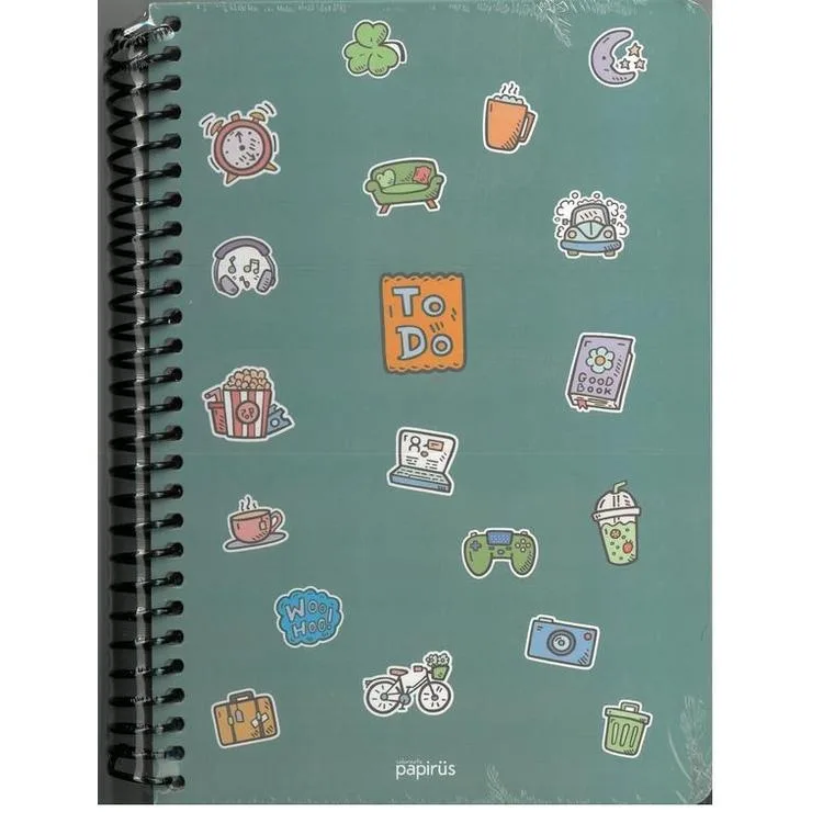 PAPİRÜS TO DO MIX SERT KAPAK SPİRALLİ 16X23 100YP. KARELİ DEFTER