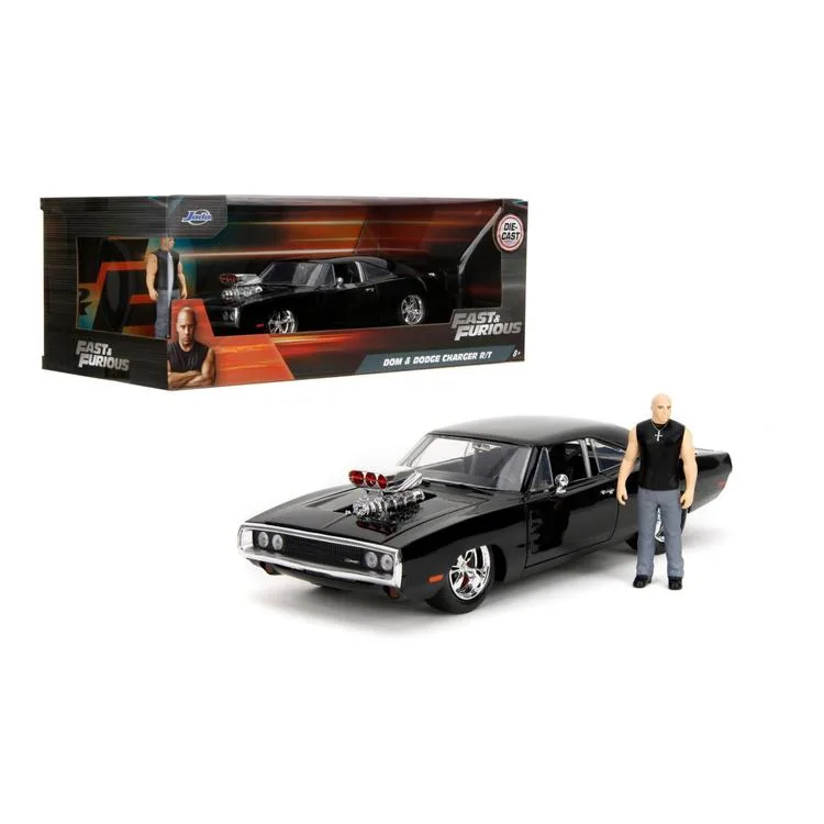 SİMBA JADA 3205006 FAST&FURIOUS 1:24 DOM & DODGE CHARGER R/T METAL ARABA VE FİGÜR 8+