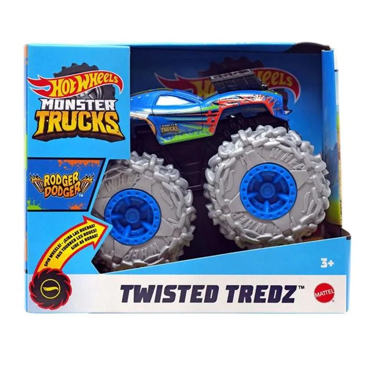 MATTEL GVK37/GVK40 HOT WHEELS MONSTER TRUCKS TWISTED TREDZ - RODGER DODGER 1:43 ÇEK BIRAK TEKLİ ARAÇ 3+