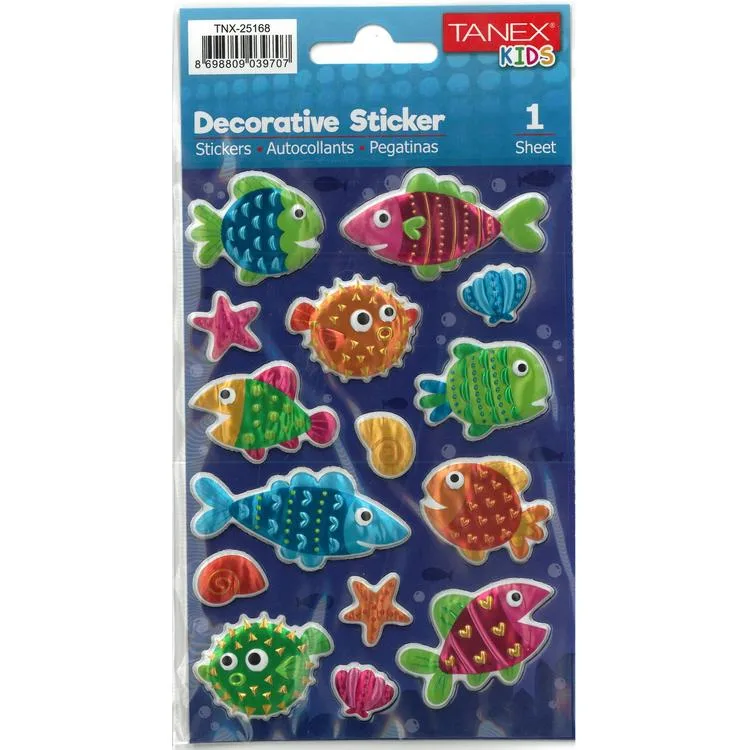 TANEX KIDS TNX-25168 DEKORATİF ETİKETLER - BALIK SERİSİ STICKER