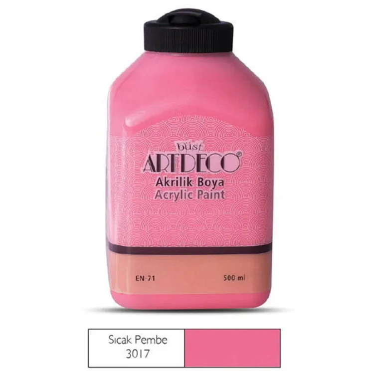 ARTDECO 070L-3017 AKRİLİK BOYA 500 ML. SICAK PEMBE