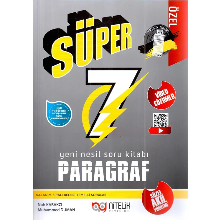 NİTELİK 7. SINIF PARAGRAF YENİ NESİL SÜPER SORU KİTABI