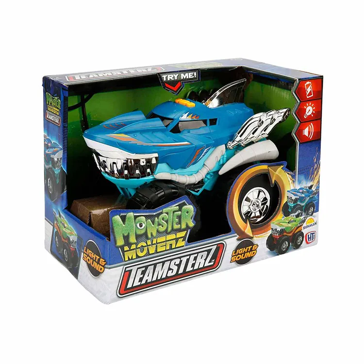 SUNMAN TEAMSTERZ MONSTER MOVERZ ROBO SHARK SESLİ VE IŞIKLI MOTORİZE KÖPEK BALIĞI ARABA 24 cm.