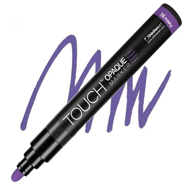 TOUCH OPAQUE SU BAZLI MARKER KALEM 1.5-2.3mm - MEDIUM PACK PURPLE 16 - SH8613003-2024