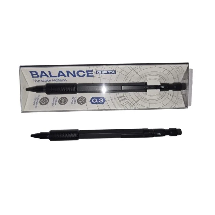 GIPTA K1943 0.3 BALANCE METAL GÖVDE VERSATİL KALEM SİYAH - TEKLİ