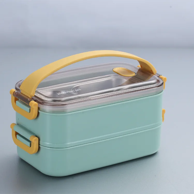 VAGONLİFE ÇELİK YEMEK KABI 2 KATLI 3 BÖLMELİ LUNCH BOX 1400ml XC-363