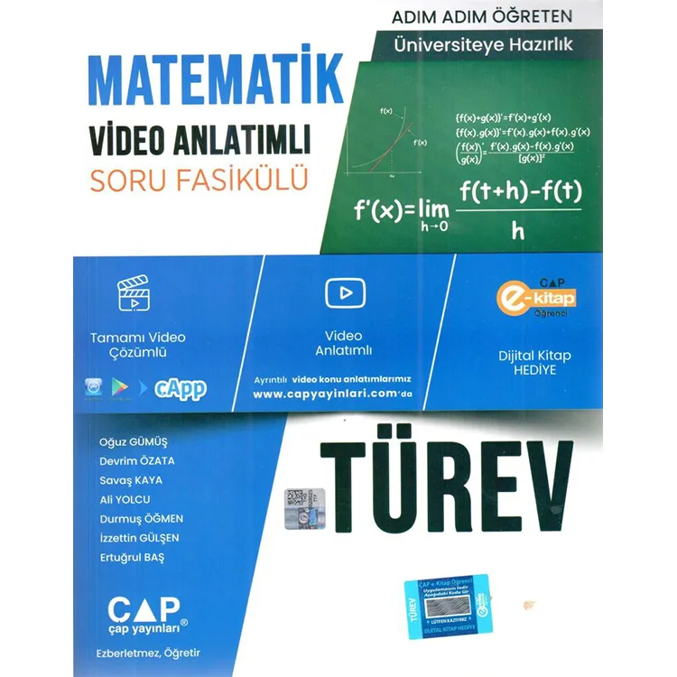 ÇAP YAYINLARI MATEMATİK TÜREV KONU ANLATIMLI SORU BANKASI
