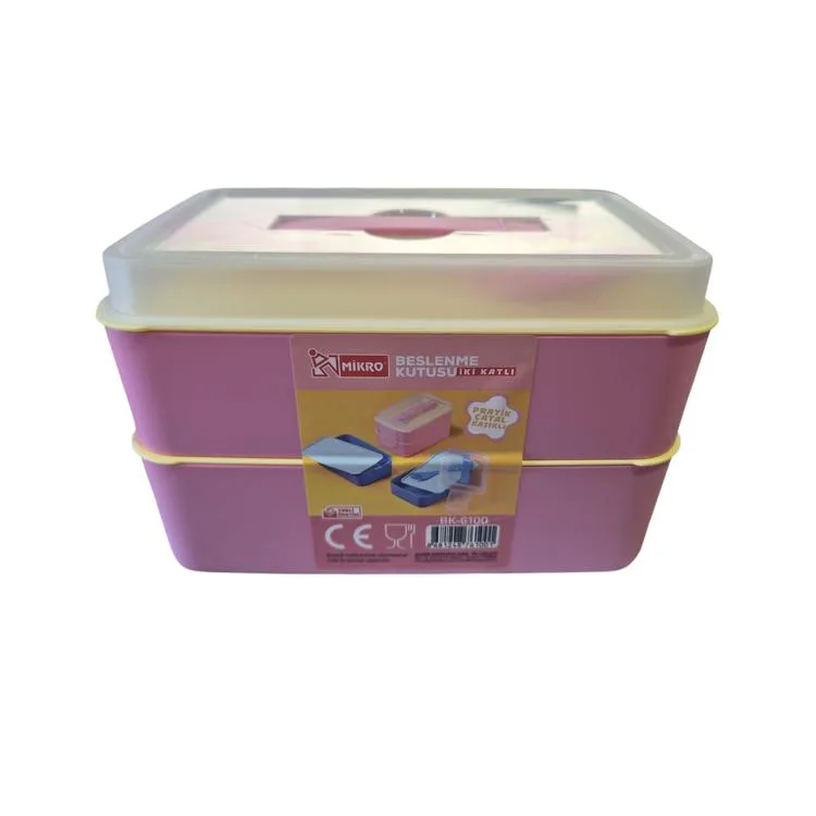 MİKRO BK-6100 2 KATLI PLASTİK BESLENME YEMEK KABI/KUTUSU