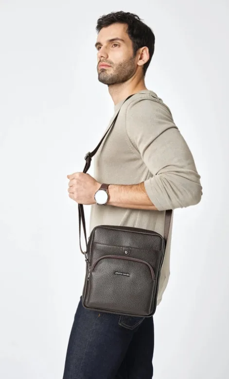 PIERRE CARDIN 01PC001431-KH 3 BÖLMELİ ASKILI SUNİ DERİ PORTFÖY ÇANTA KAHVERENGİ