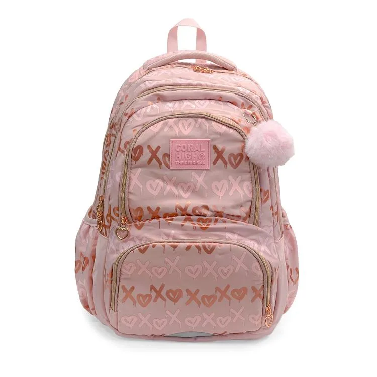 CORAL HIGH 24466 PUDRA DESENLİ DÖRT BÖLMELİ SIRT ÇANTASI
