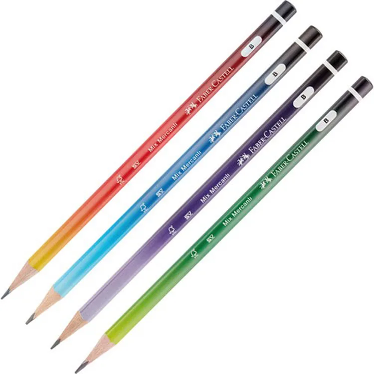 FABER CASTELL ÜÇGEN KURŞUN KALEM B MİX MERCANLI 21603