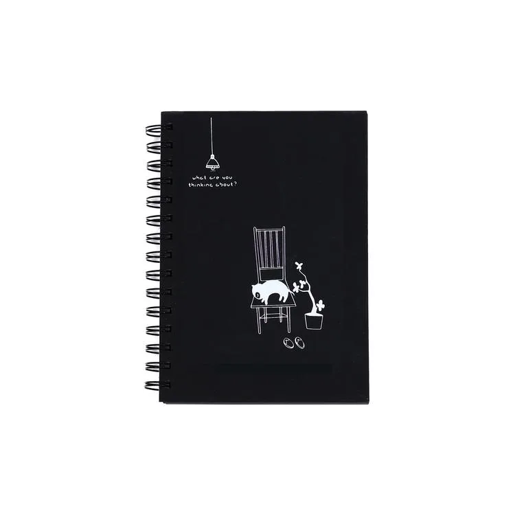 PAPİRÜS M217 SERT KAPAK SPİRALLİ SİYAH İÇ KAĞIT 14X20 80YP. ÇİZGİSİZ DEFTER