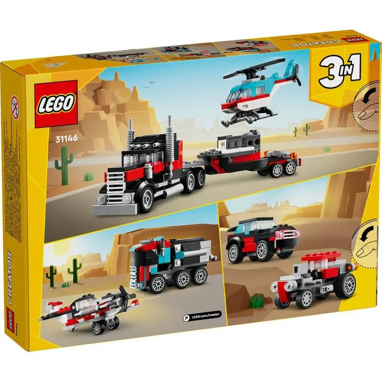 LEGO CREATOR 31146 3'Ü 1 ARADA HELİKOPTERLİ AÇIK KASA KAMYON 270 PARÇA