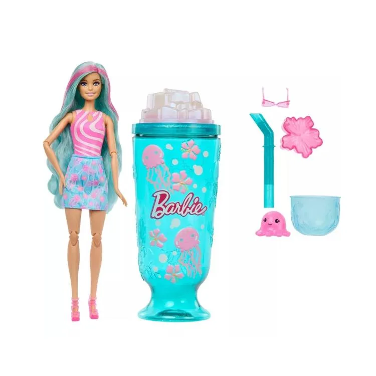 MATTEL JFY00/JKF62 BARBIE POP REVEAL DENİZ ESİNTİLİ YEŞİL BARDAK İÇECEK DENİZANASI TEMALI SÜRPRİZ SERİ 3+