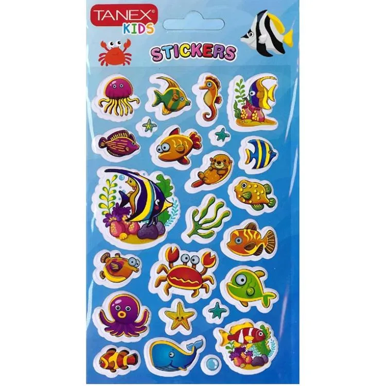 TANEX KIDS TNX-261166 3D PUFFY - KABARTMALI DENİZ CANLILARI SERİSİ - 1 ADET