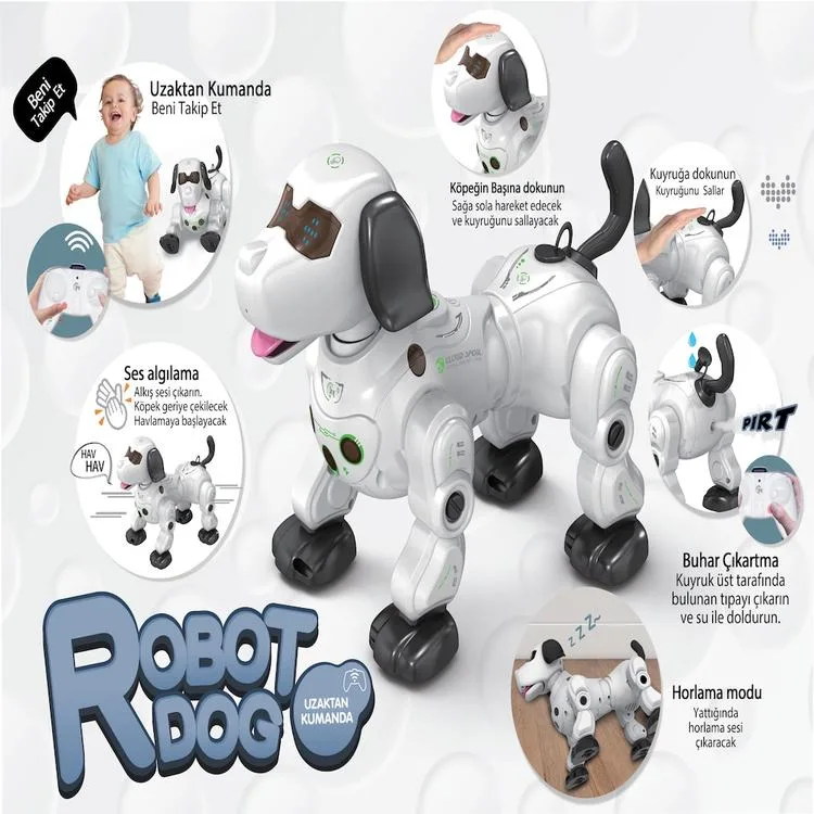 VARDEM 777-602A UZAKTAN KUMANDALI IŞIKLI VE SESLİ AKILLI ROBOT KÖPEK