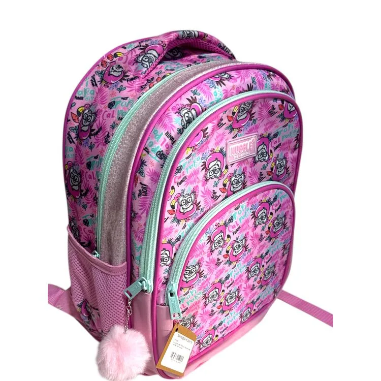MUGGLE MU-2466 TROPICAL PARADISE PEMBE 3 BÖLMELİ SIRT ÇANTASI