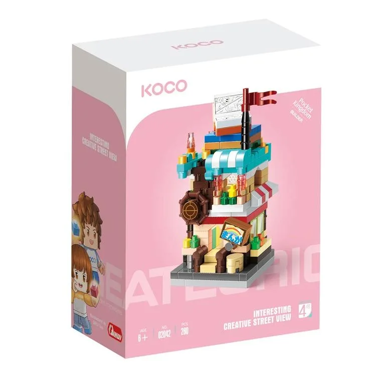 SUNMAN KOCO NO.02042 İLGİNÇ YARATICI SOKAK GÖRÜNÜMÜ/ÇİZGİ ROMAN MAĞAZASI 4 - LEGO YAPIM SETİ 280 PARÇA 6+