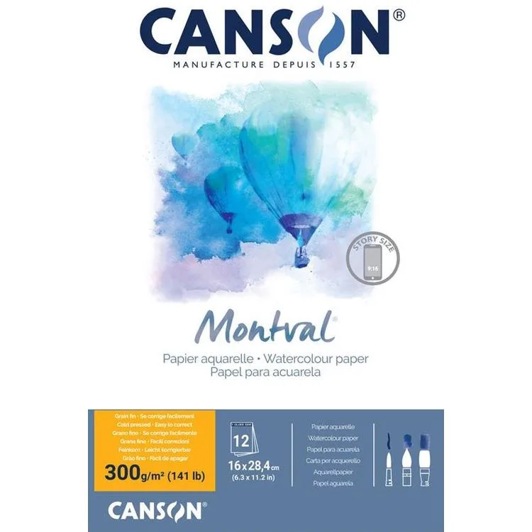 CANSON 16X28,4 PAD CANMONTV RESİM DEFTERİ 300GR. 12YP.