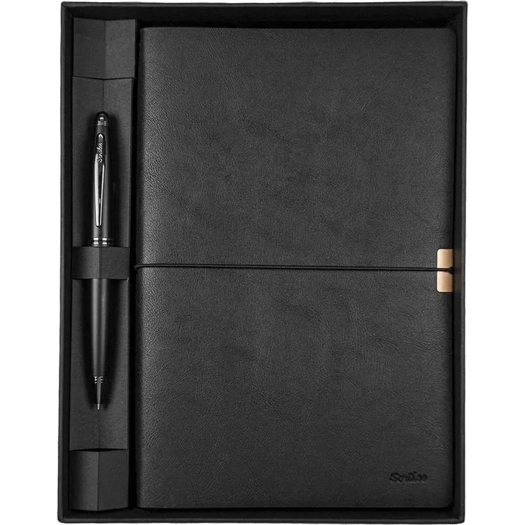 SCRIKSS SD700-1 TOLEDO PREMIUM A5 SİYAH DEFTER & KNIGHT 88 MAT SİYAH TÜKENMEZ KALEM SET