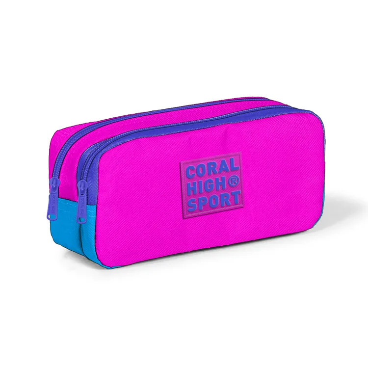 CORAL HIGH 22273 SPORT PEMBE MAVİ İKİ BÖLMELİ KALEM ÇANTASI