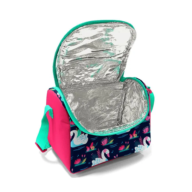 CORAL HIGH 11819 KIDS NEON MERCAN LACİVERT KUĞU DESENLİ THERMO BESLENME ÇANTASI