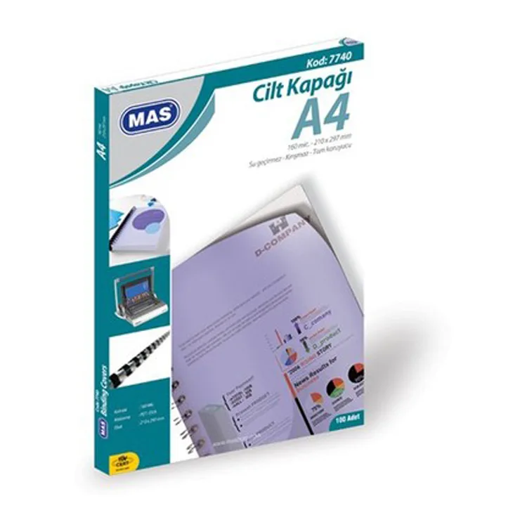 MAS 7740 A4 CİLT KAPAĞI SARI 100'LÜ
