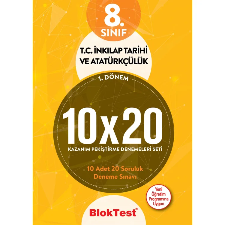 TUDEM 8. SINIF BLOKTEST T.C İNKİLAP TARİHİ VE ATATÜRKÇÜLÜK 10X20 KAZANIM PEKİŞTİRME DENEMELERİ SETİ