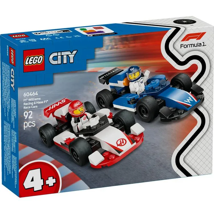 LEGO CITY 60464 F1 WILLIAMS RACING & HAAS F1 RACE CARS 92 PARÇA 4+