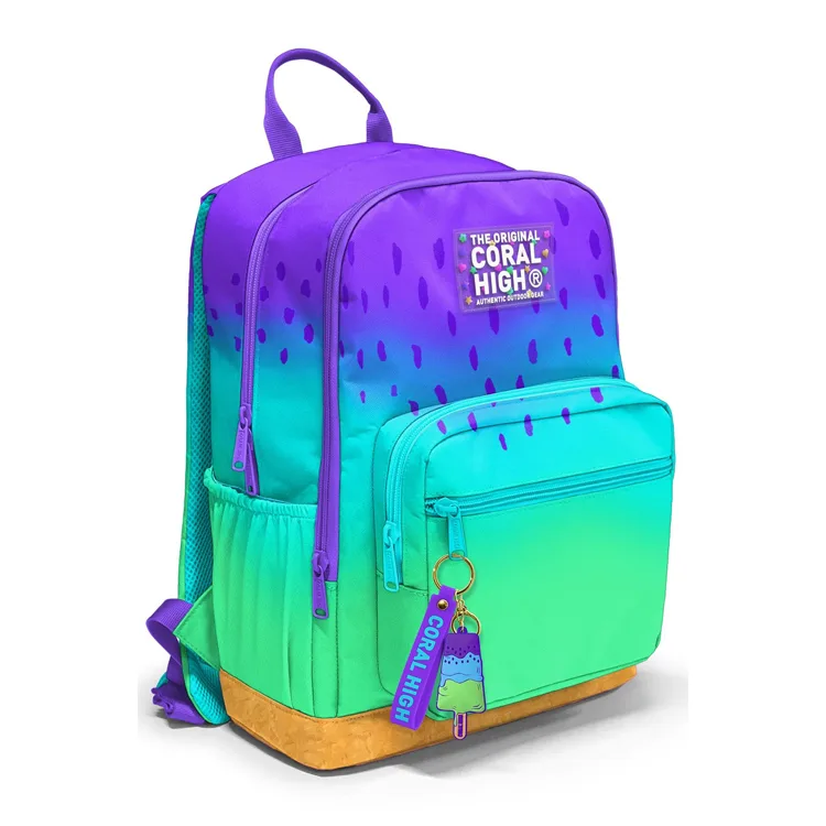 CORAL HIGH 23637 KIDS MOR LİLA RENK GEÇİŞLİ DÖRT BÖLMELİ SIRT ÇANTASI