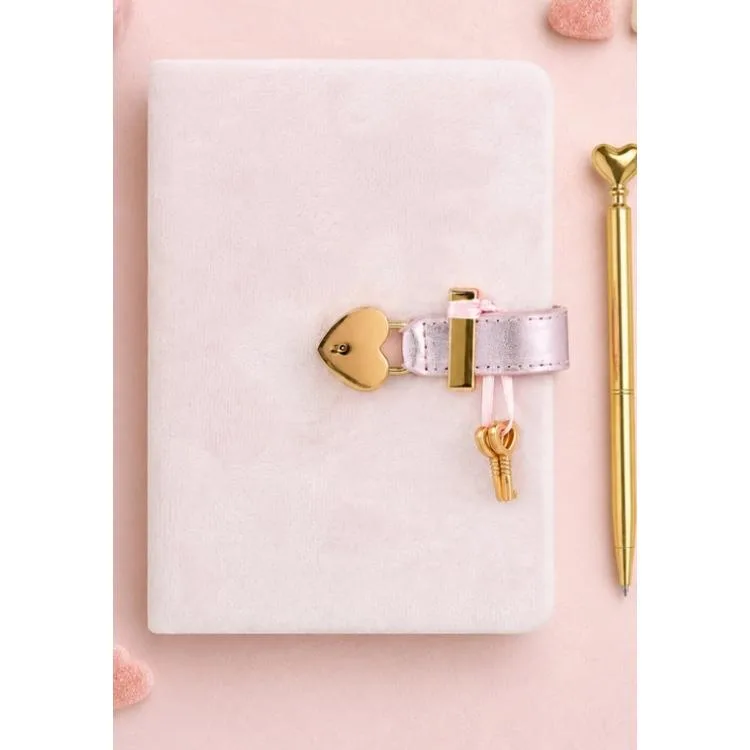 VICTORIA'S JOURNALS 126-2756 HUSH HUSH KİLİTLİ KUTULU VE KALEMLİ 100gr.192YP.ÇİZGİLİ DEFTER - PUDRA