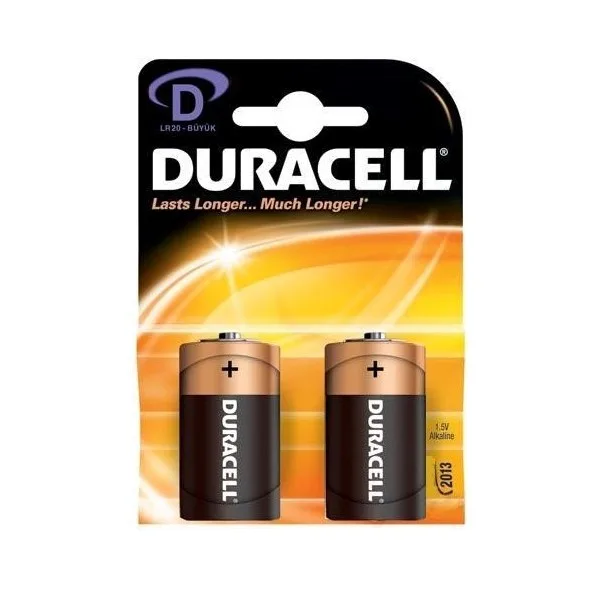 DURACELL D BÜYÜK BOY PİL 2'Lİ KART