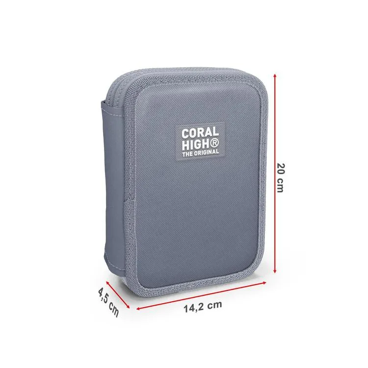 CORAL HIGH KIDS 11145 ÇOK RENKLİ KALP DESENLİ ÇİFT KATLI KALEM ÇANTASI
