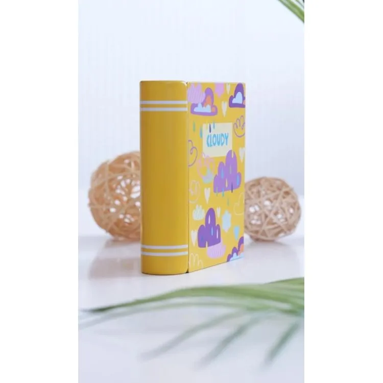 DAKS 2003 HEDİYELİK TENEKE KUTU KİTAP ŞEKİLLİ - BOOK TIN ART CLOUDY 9.5x11x3cm