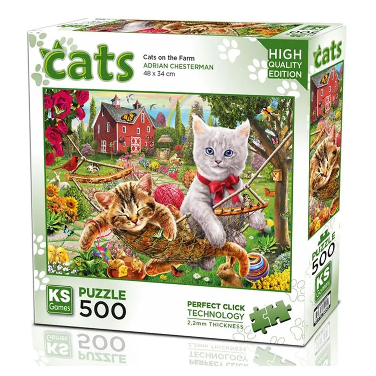KS GAMES 20043 CATS ON THE FARM 48x34cm YAPBOZ/PUZZLE 500 PARÇA