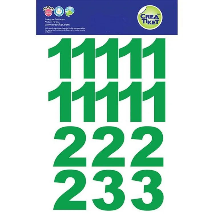 CREA ETİKET - XL RAKAM ÇIKARTMALAR YEŞİL 1345 - TEKLİ