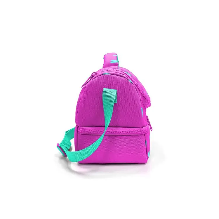 CORAL HIGH 37212 KIDS NEON PEMBE SU YEŞİLİ KALP DESENLİ THERMO İKİ KATLI BESLENME ÇANTASI