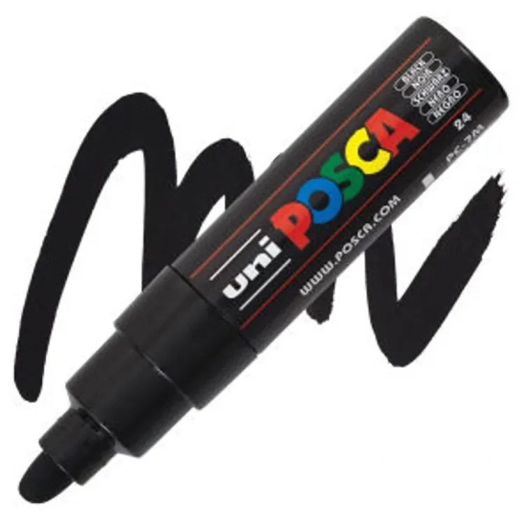 UNİ POSCA SU BAZLI POSTER MARKER 4.5-5.5 SİYAH PC-7M