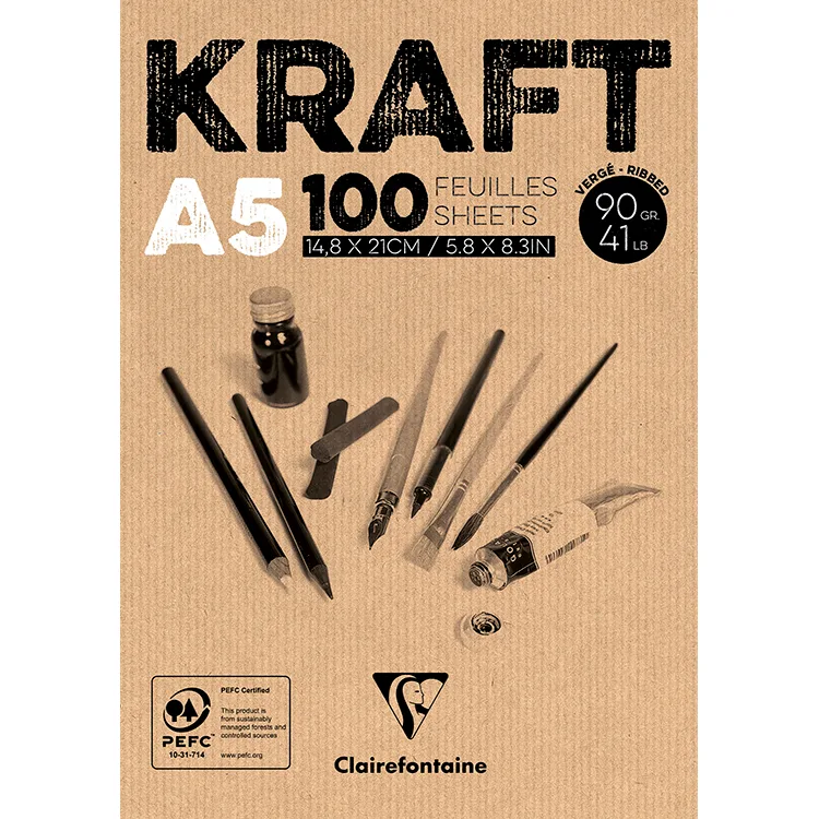 ESMO DK 96544 CLAIREFONTAINE A5 KRAFT ÇOK AMAÇLI ÇİZİM BLOK 90gr 100yp