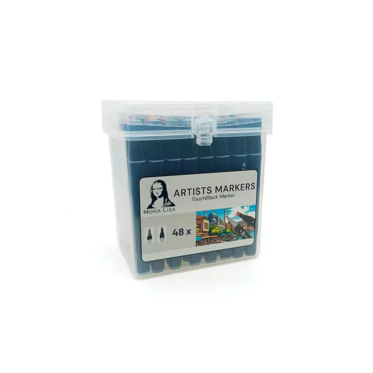 SÜDOR MONA LISA TM1-48 TOUCHBLACK ÇİFT UÇLU MARKER SAPLI PVC KUTU 48 RENK