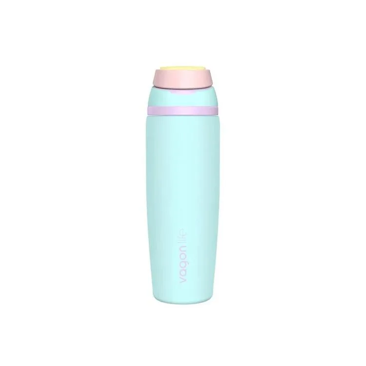 VAGONLİFE ÇELİK TEK KAPAK PİPETLİ/ PİPETSİZ KULLANIM KULPLU MATARA/TERMOS VGN1107 800ML - TURKUAZ