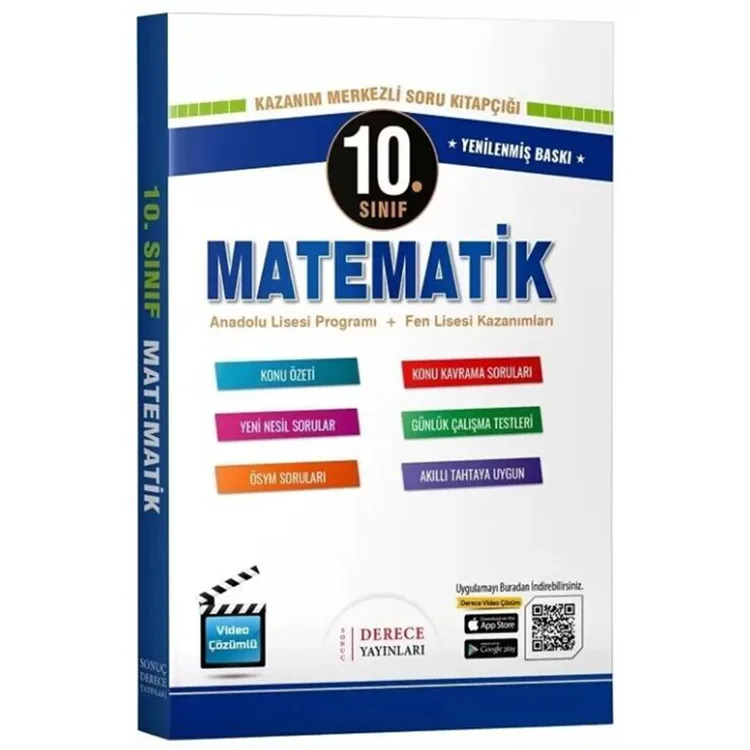 DERECE YAYINLARI 10.SINIF MATEMATİK SET KAZANIM MERKEZLİ SORU KİTAPÇIĞI