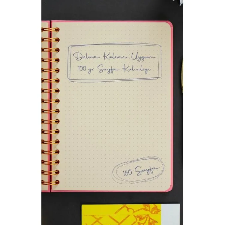 VICTORIA'S JOURNALS 1606 CANVAS SERT KAPAK A5 100gr.160 SYF. NOKTALI DEFTER MOR