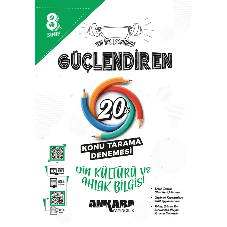 ANKARA 8. SINIF GÜÇLENDİREN 20'Lİ DİN KÜLTÜRÜ VE AHLAK BİLGİSİ KONU TARAMA DENEMESİ