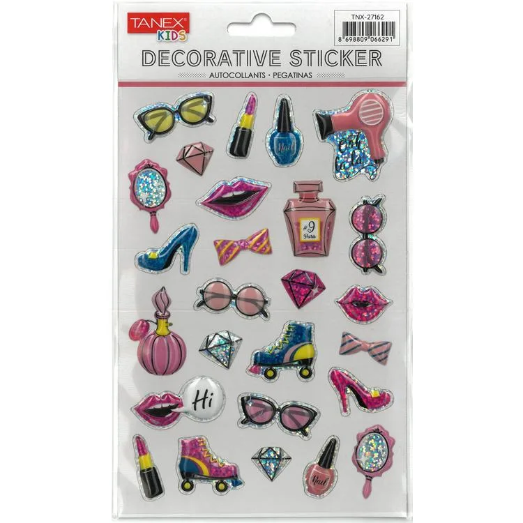 TANEX KIDS TNX-27162 DEKORATİF ETİKETLER - SÜSLÜ AKSESUARLAR SERİSİ STICKER - TEKLİ